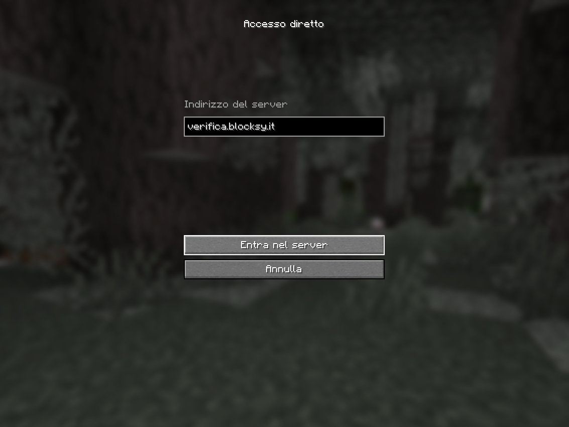 Dimostrazione: Entrare nel server